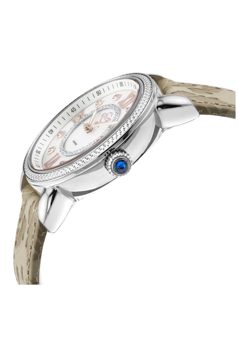 Women's Marsala Diamond Dial Leather Strap Watch, 37mm, Alternate, color, BEIGE