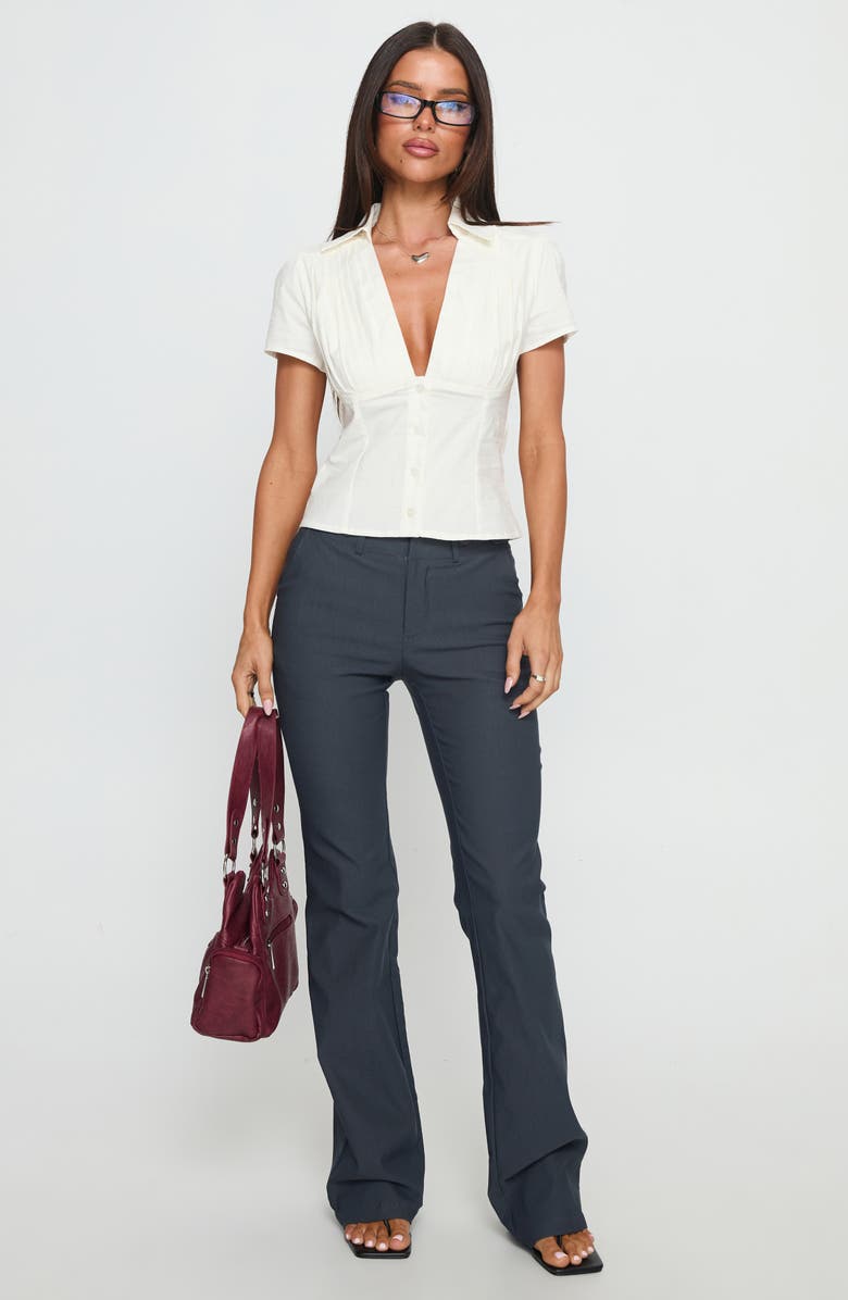 Princess Polly Ovelia Short Sleeve Button-Up Shirt, Alternate, color, White