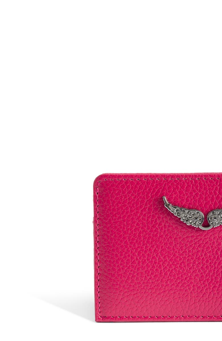 Zadig & Voltaire Pass Leather Card Case, Alternate, color, Podium