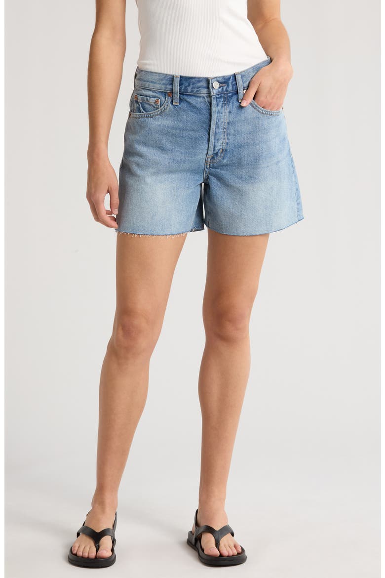 Andie High Waist Denim Cutoff Shorts, Main, color, NOTION