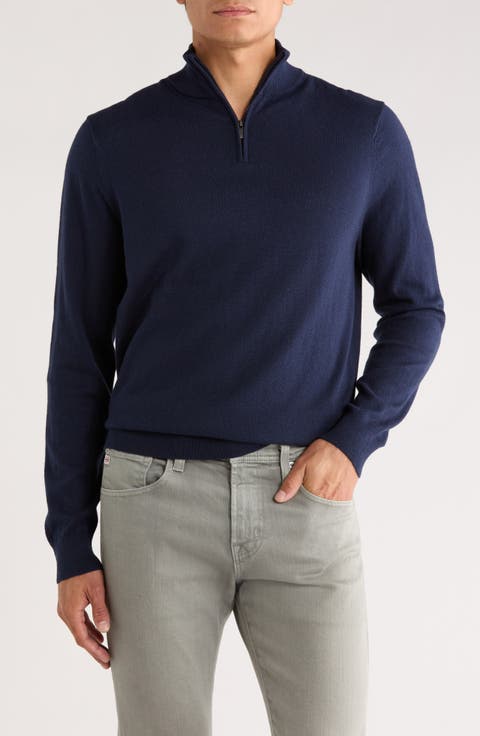 Quarter Zip Organic Cotton & Cashmere Sweater