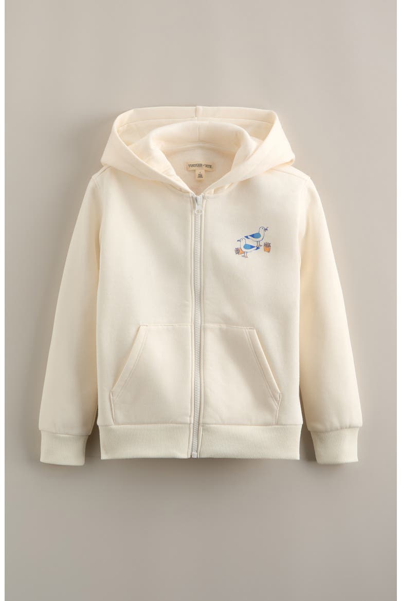 Kids' Graphic Fleece Hoodie, Main, color, IVORY EGRET - SEAGULL SNACKS