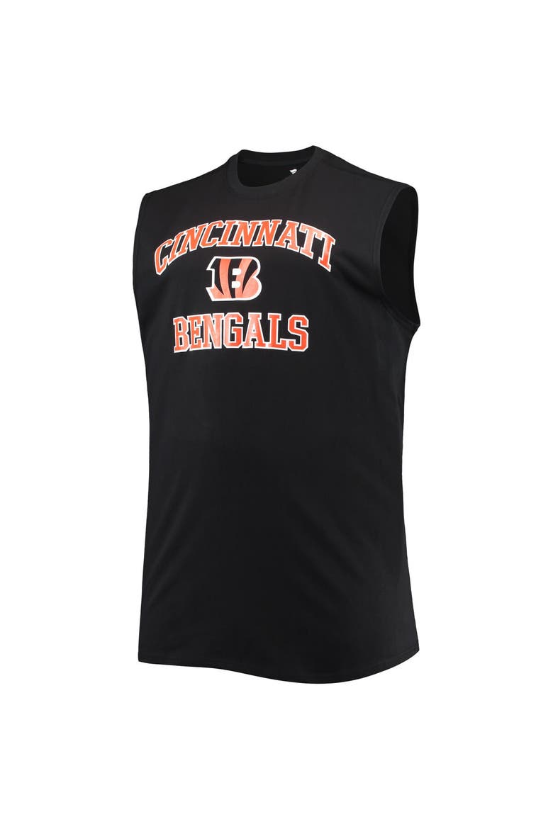 Men's Black Cincinnati Bengals Big & Tall Muscle Tank Top, Alternate, color, Black