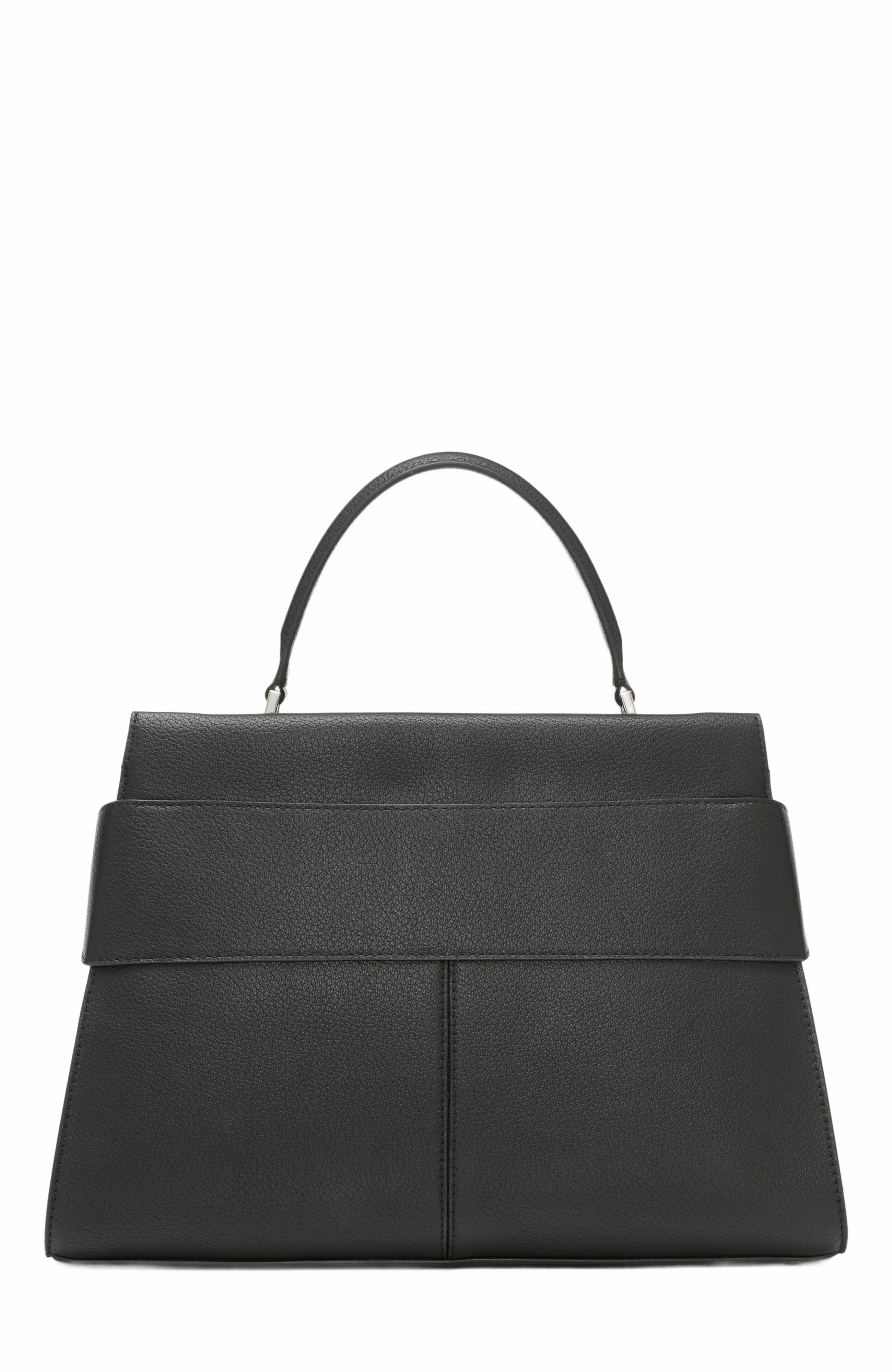 DKNY Bleeker Large Satchel, Alternate, color, Black/Silver