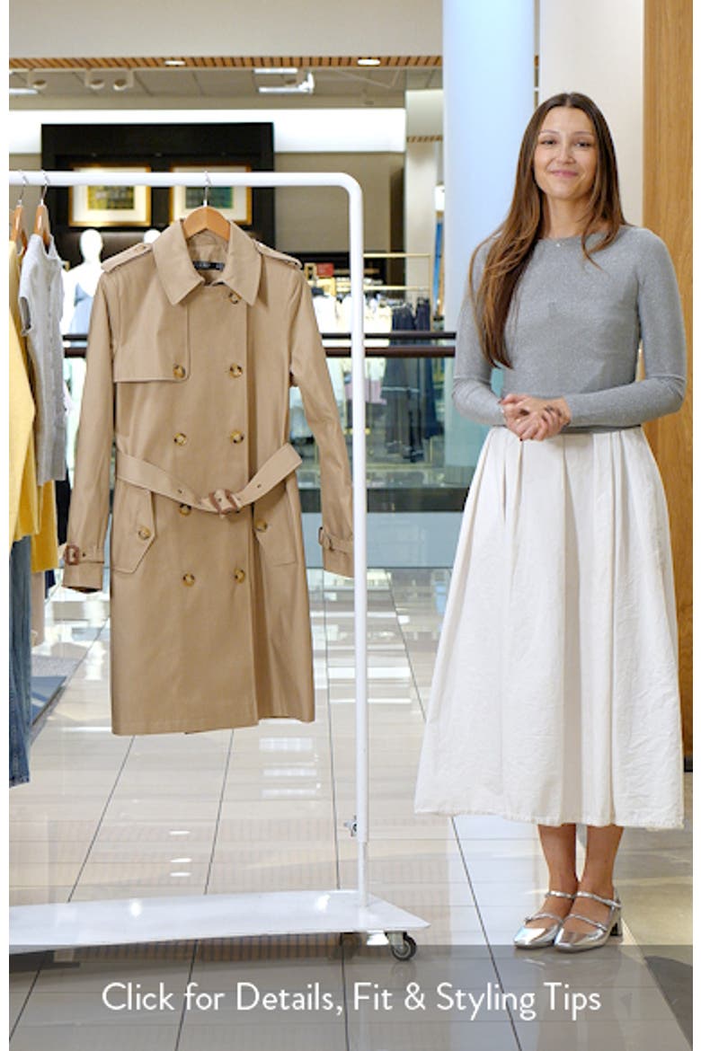 Belted Water Resistant Double Breasted Trench Coat video