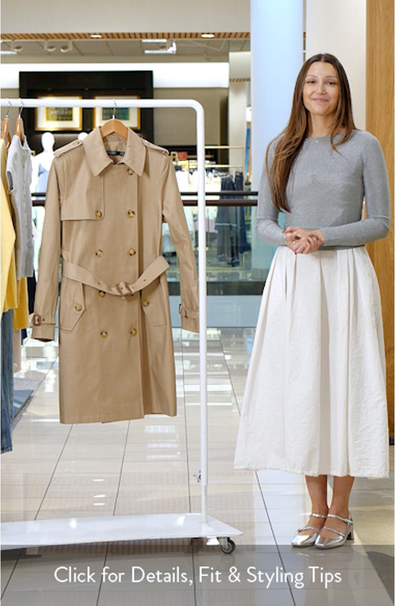 Belted Water Resistant Double Breasted Trench Coat, sales video thumbnail