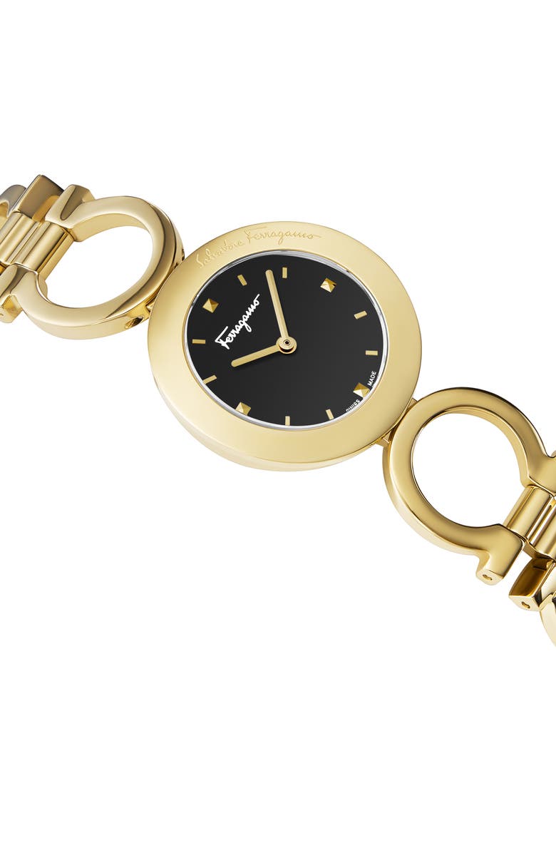 FERRAGAMO Gancino Watch, 28mm, Alternate, color, Ip Yellow Gold