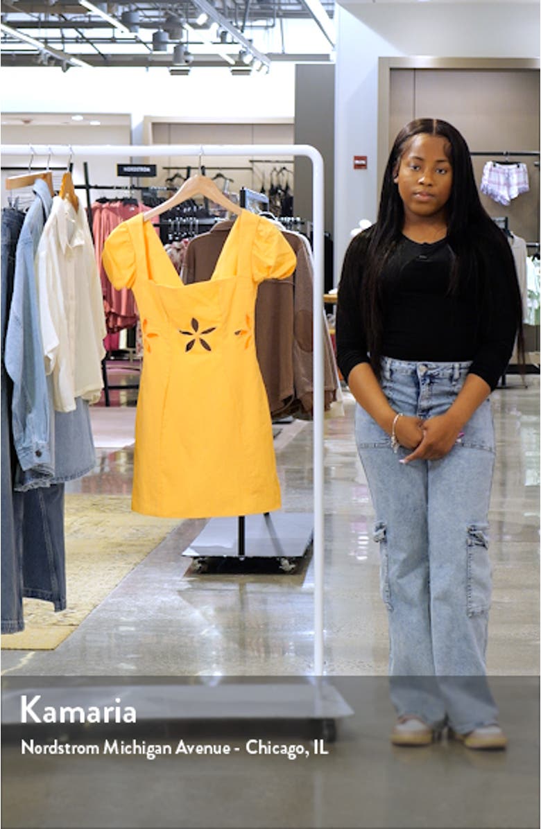 Floral Cutout Puff Sleeve Minidress, sales video thumbnail