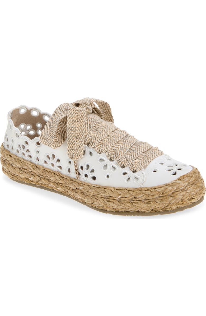 Pedro Garcia Pascal Embroidered Eyelet Espadrille, Main, color, Meringue