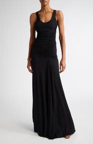 Michael Kors Collection Ruched Jersey Sleeveless Gown