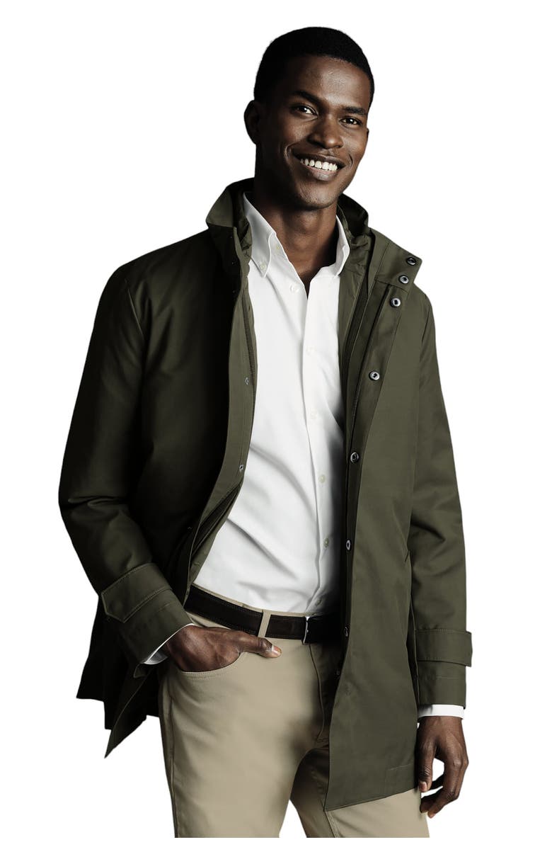 Charles Tyrwhitt 3 in 1 Raincoat, Main, color, Olive Green