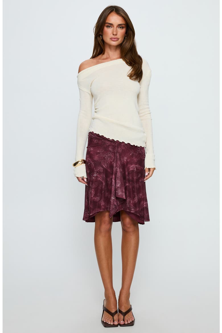 Monna One-Shoulder Knit Top, Alternate, color, CREAM