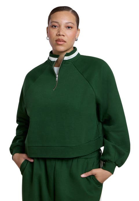Stripe Detail Quarter Zip Sweatshirt