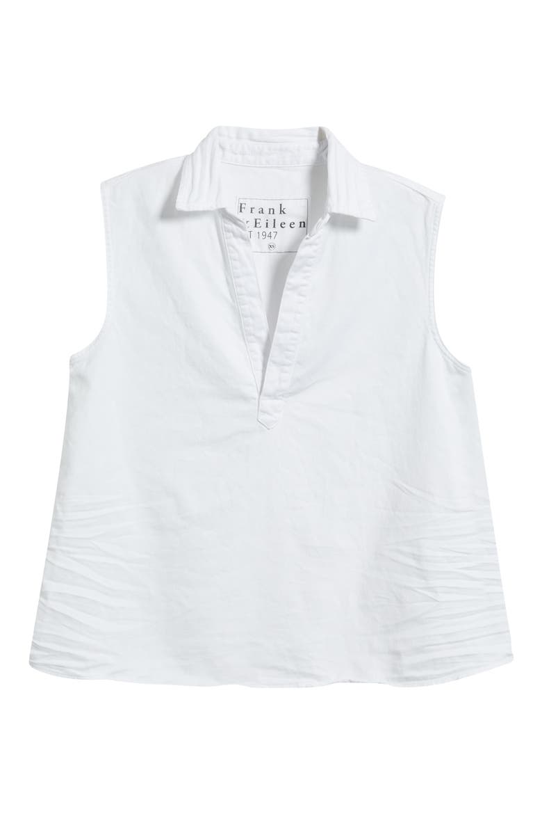 Olivia Popover Tank, Alternate, color, WHITE TATTERED DENIM
