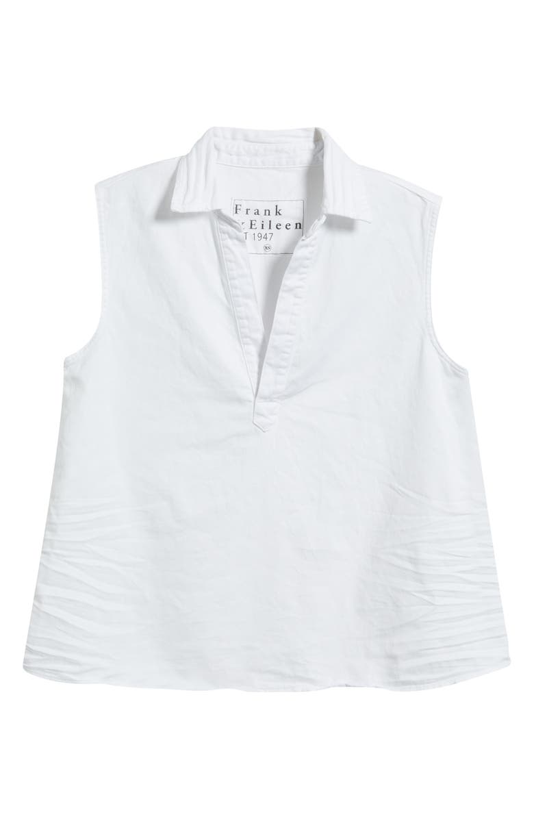 Frank & Eileen Olivia Popover Tank, Alternate, color, White Tattered Denim