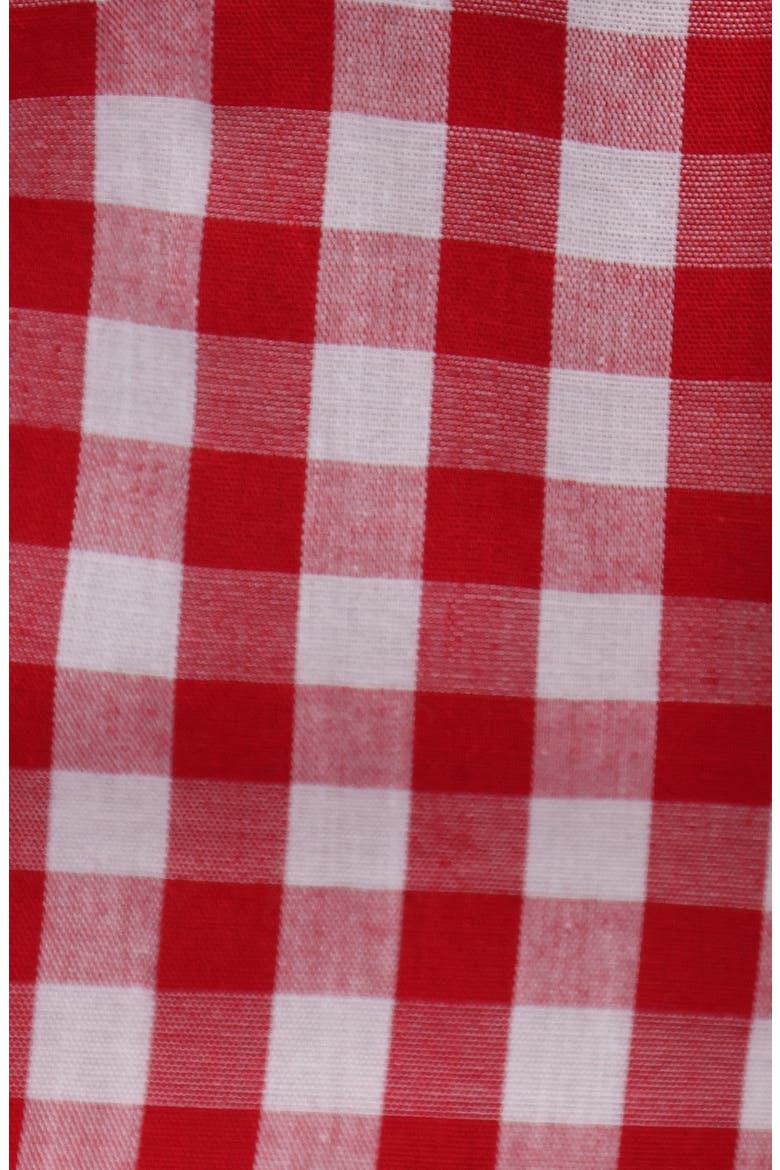 Marina Gingham Ruffle Hem Cotton Pants, Alternate, color, RED GINGHAM