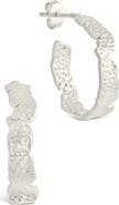 Sterling Forever Mary Textured Hoop Earrings