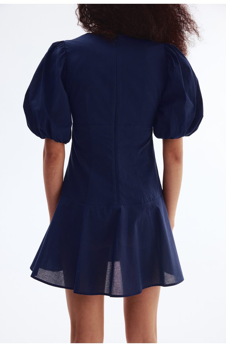 H&M Balloon-sleeved cotton dress, Alternate, color, 