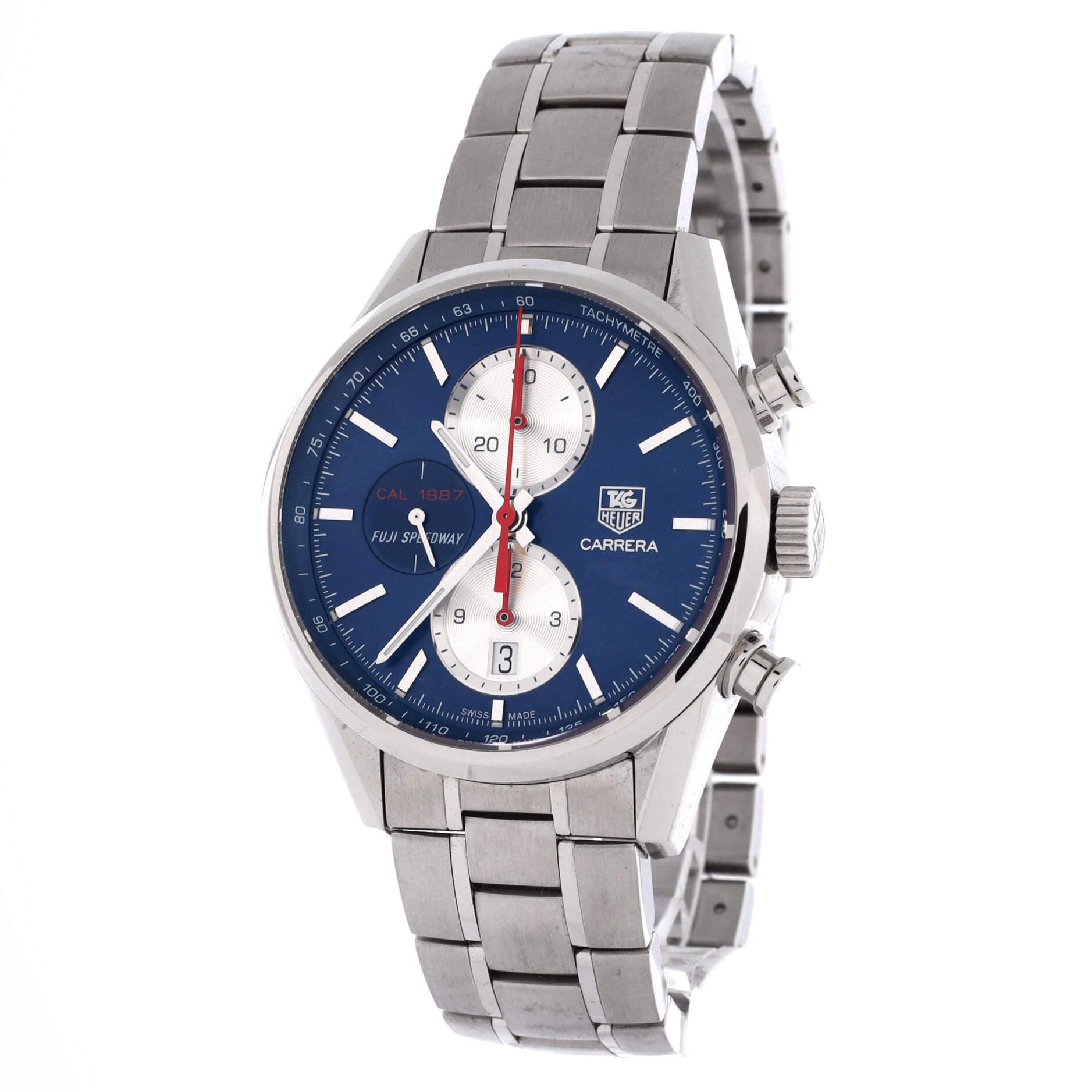 Carrera Calibre 1887 Limited Edition Chronograph Automatic Watch Stainless Steel 41, Alternate, color, Metallic Silver