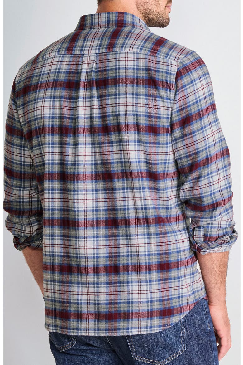Great Point Plaid Stretch Flannel Button Down Shirt, Alternate, color, CRIMSON