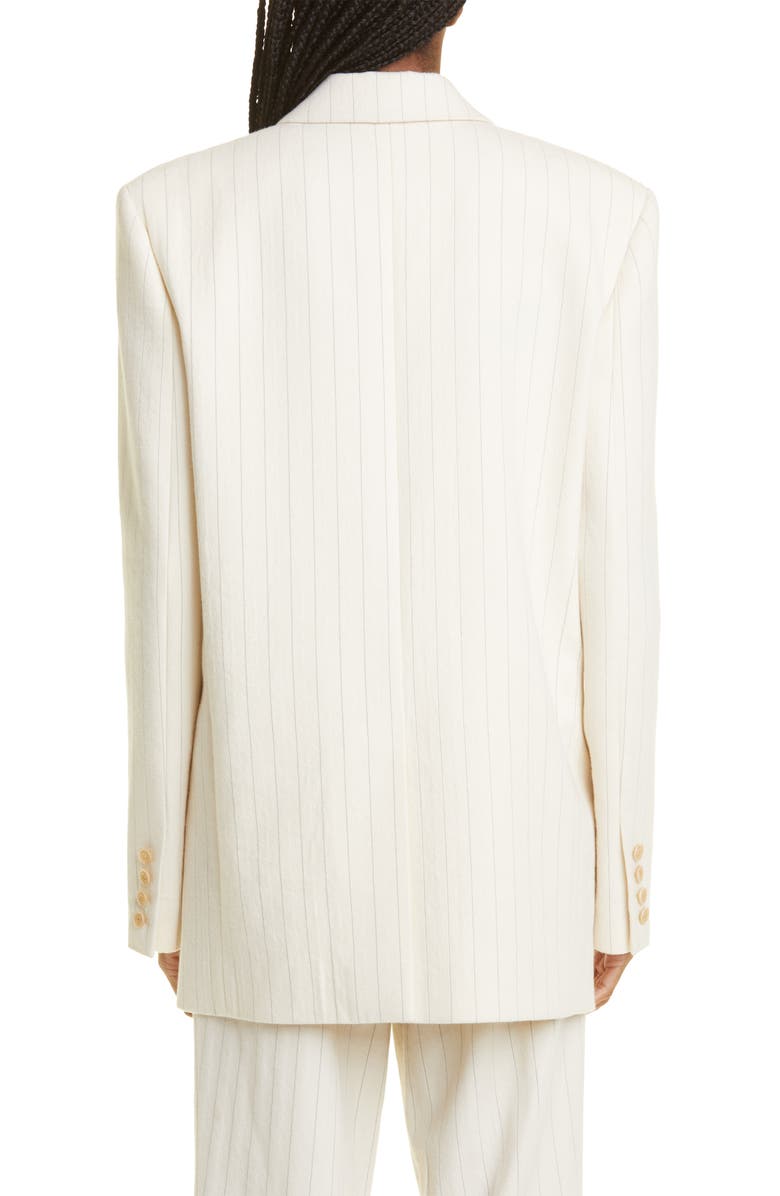 Zimmermann Luminosity Pinstripe Relaxed Wool & Cotton Blend Jacket, Alternate, color, 