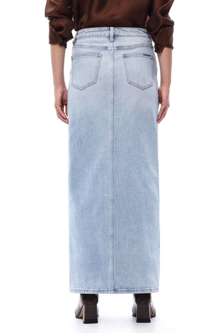 Stretch Denim Maxi Skirt, Alternate, color, LIGHT BLUE