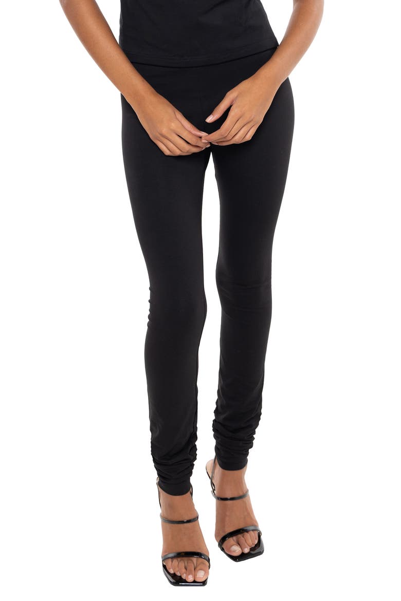 Legwarmer Stretch Cotton Leggings, Main, color, BLACK