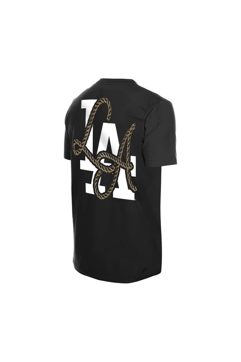 Men's New Era  Black Los Angeles Dodgers Injection Lifestyle Urban Ranchwear T-Shirt, Alternate, color, Black