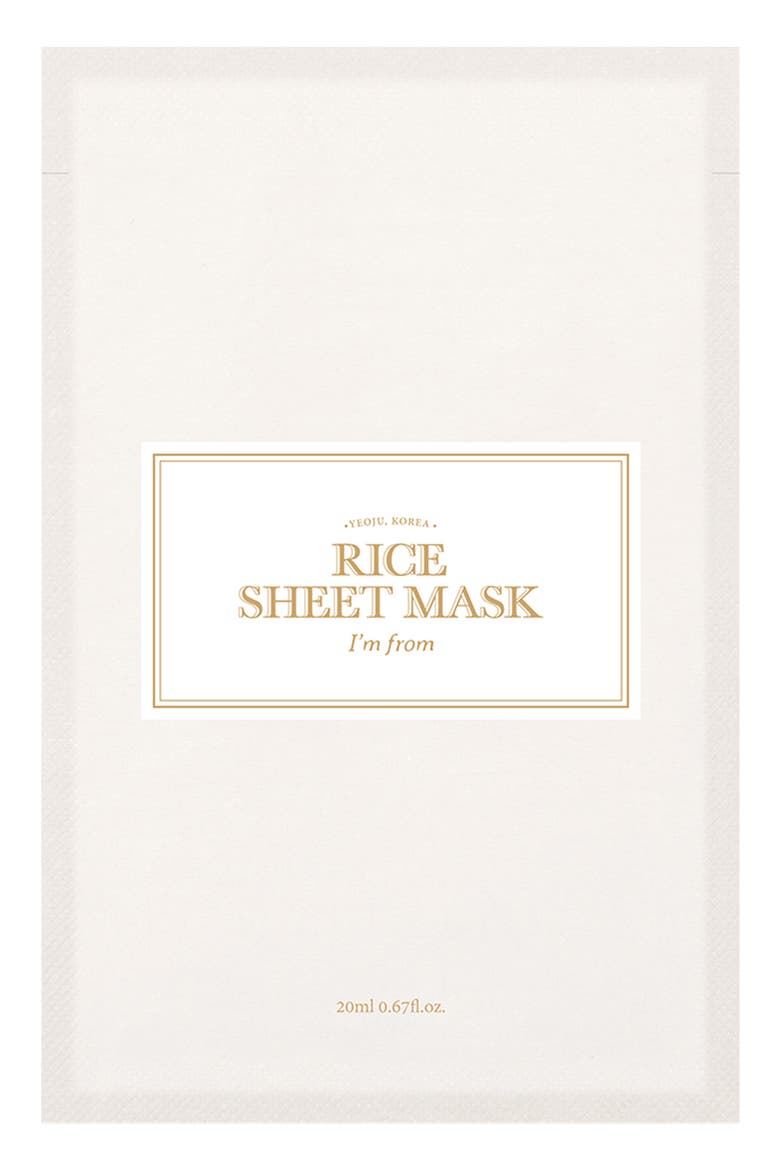 5-Pack Rice Sheet Mask, Main, color, NO COLOR