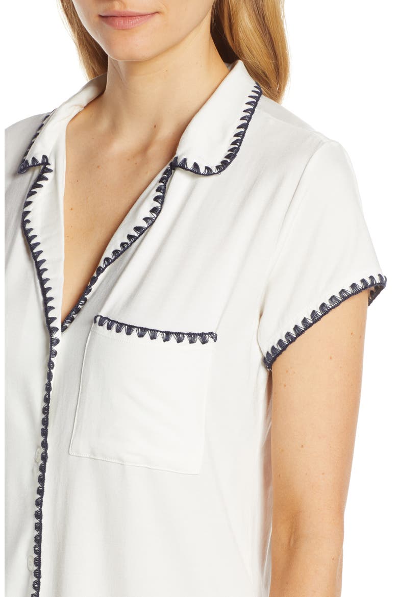 Frida Short Pajamas, Alternate, color, IVORY/NAVY