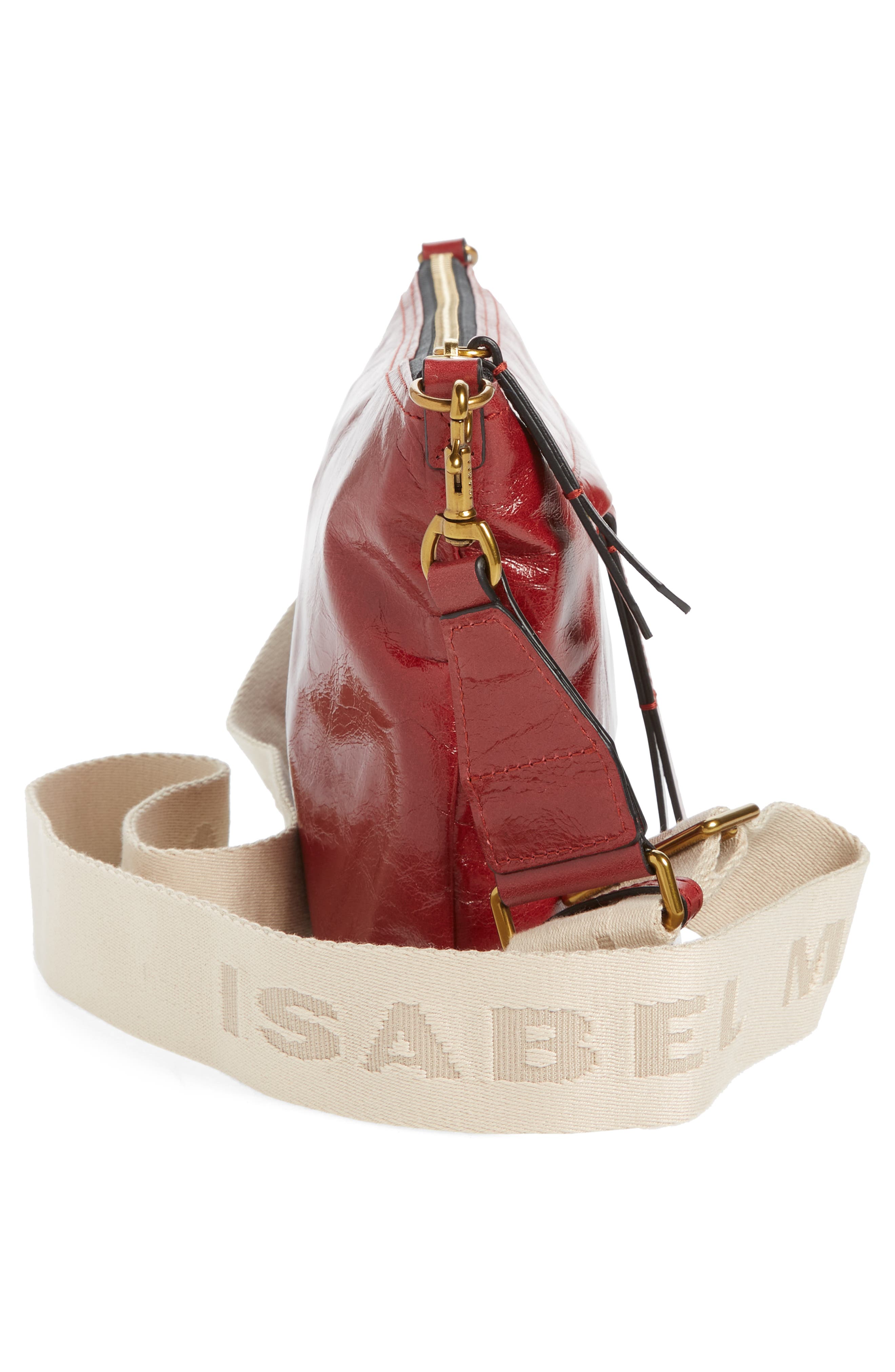 Nessah Wardy Leather Crossbody Bag, Alternate, color, DARK RED