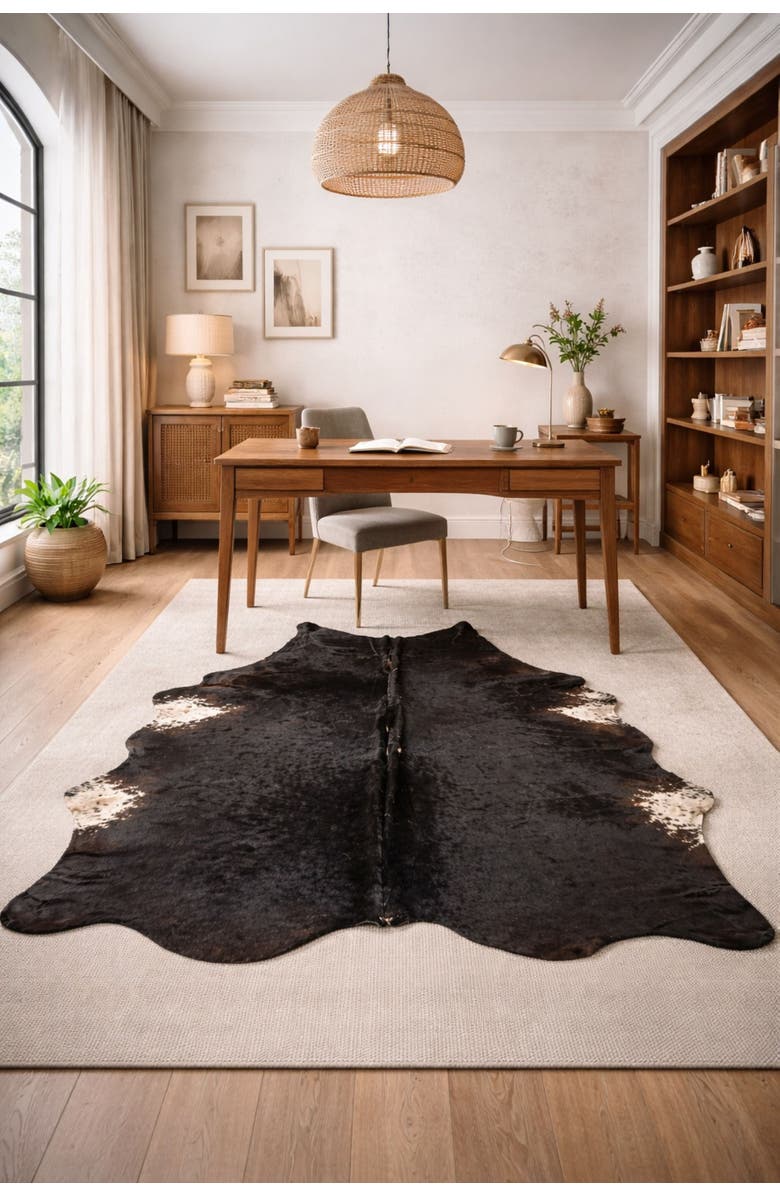 Rhacam Eco Hides Heritage Tricolor Cowhide Rug 8'5" x 7'0", Alternate, color, Black/Brown/White