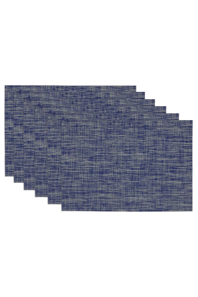 PVC Tweed PVC Placemat Set/6, Main, color, Blue