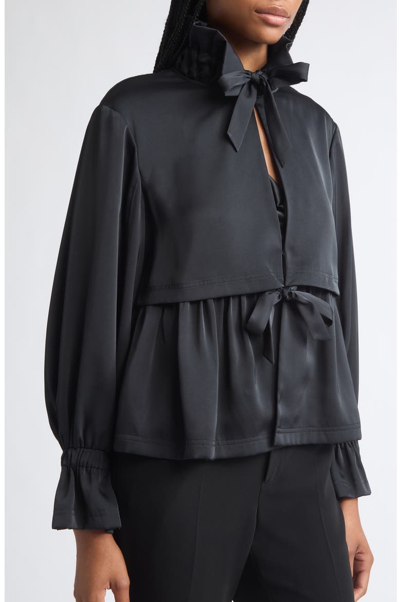 Azira Peplum Jacket, Alternate, color, BLACK