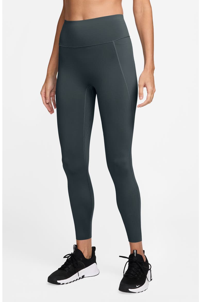 Universa Medium-Support High-Waisted Pocket 7/8 Leggings, Main, color, SEAWEED/ BLACK SPECKLE