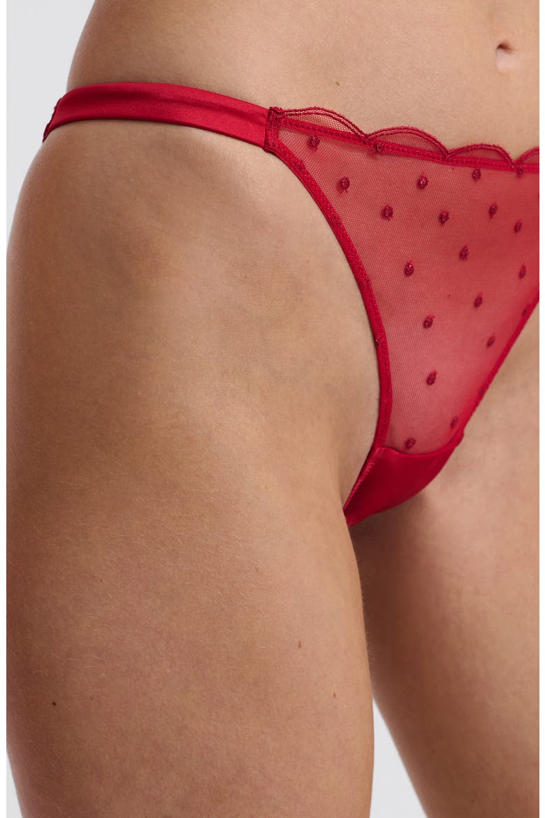 Divine Rhinestone Thong, Alternate, color, RED