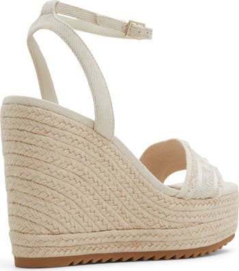 Aberitram Ankle Strap Espadrille Platform Wedge Sandal