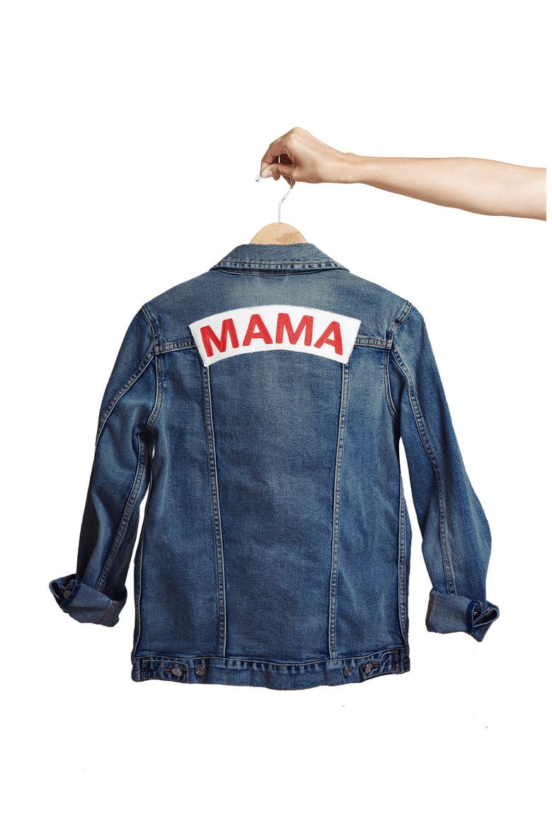 Ingrid & Isabel® Mama Denim Maternity Jacket, Alternate, color, DARK DENIM WASH
