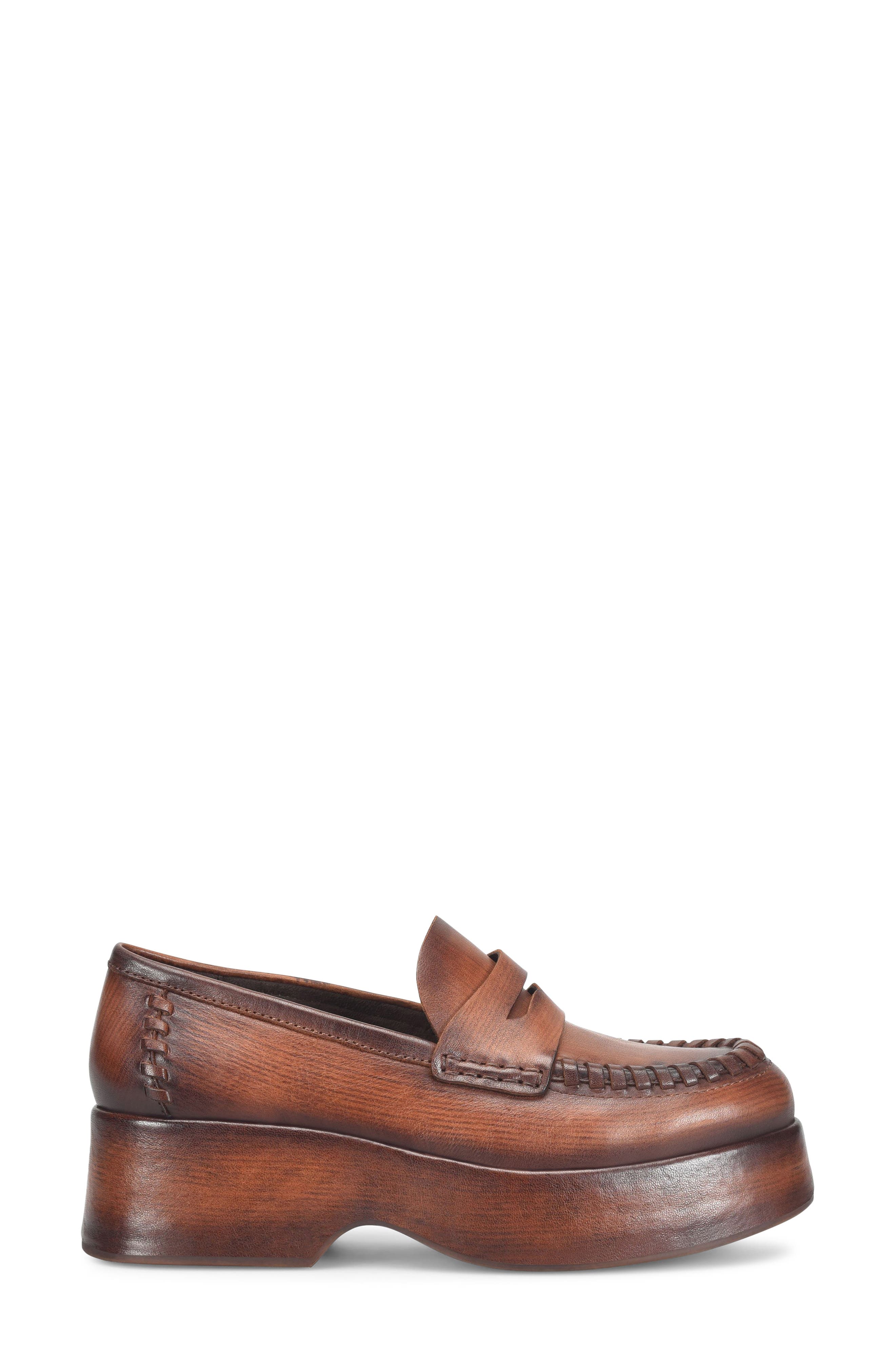 Kork-Ease<sup
®</sup
 Pixie Platform Penny Loafer, Alternate, color, Brown Leather