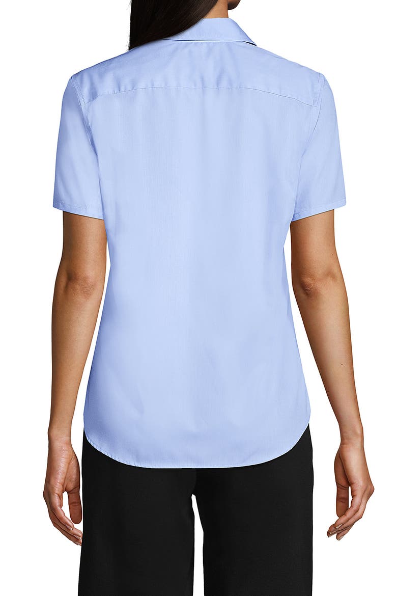 School Uniform  Short Sleeve Peter Pan Collar Broadcloth Shirt, Alternate, color, Light Sea Blue