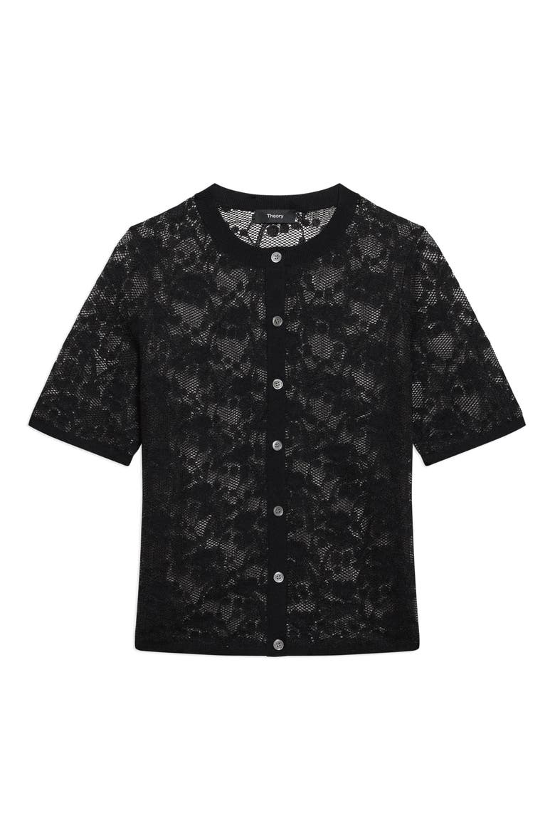Lace Cardigan, Alternate, color, BLACK
