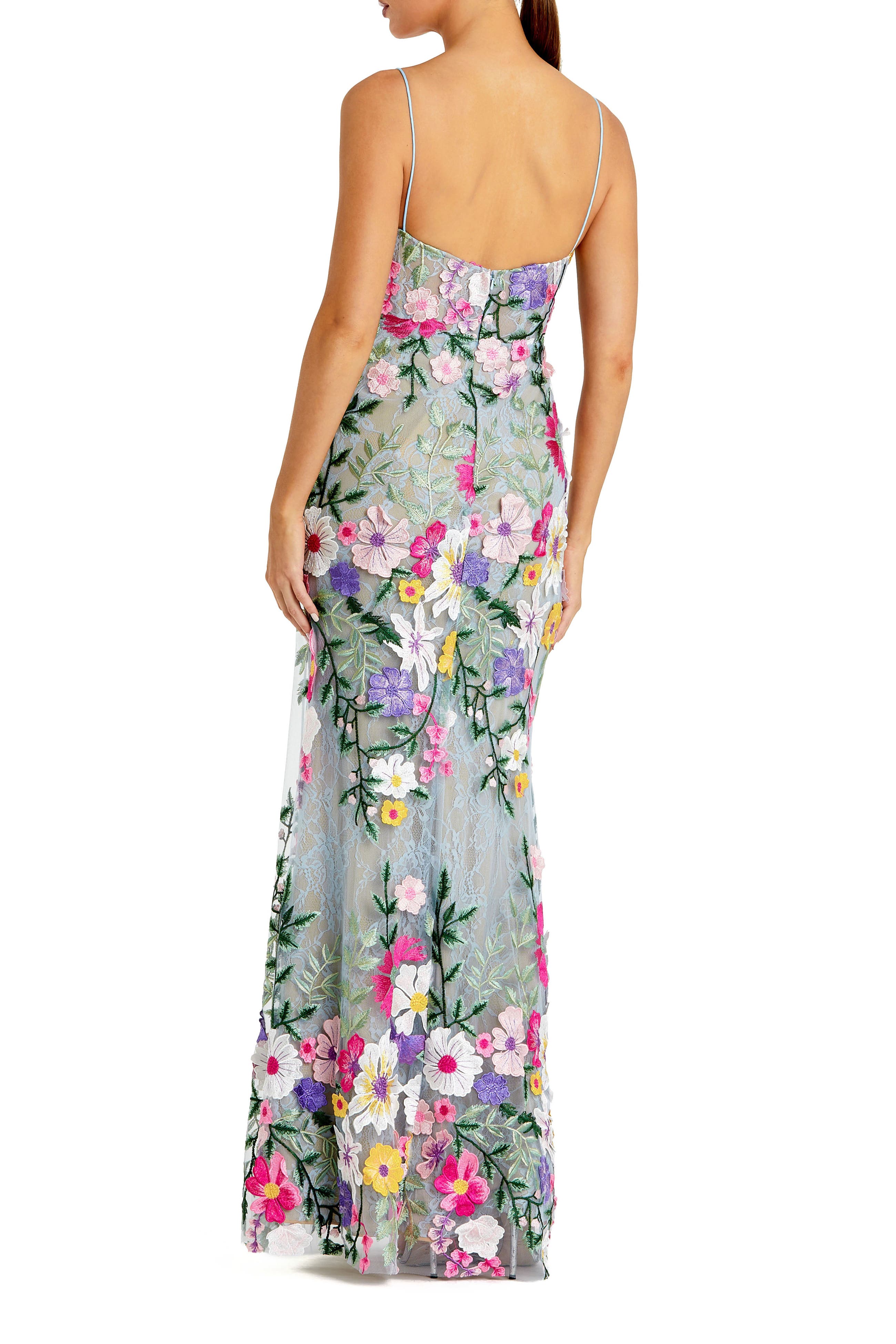 Floral Embroidered Sleeveless Bustier Gown - image 4