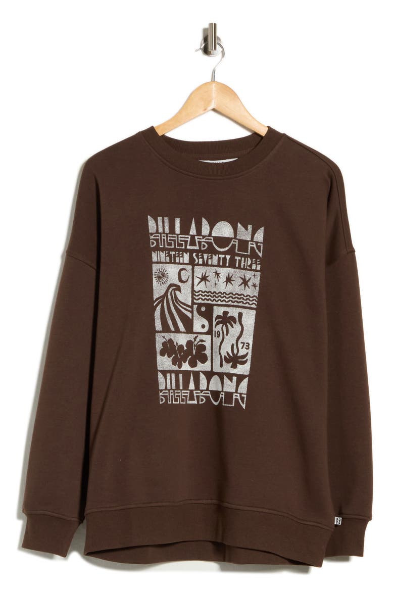 Delaney Best Day Graphic Oversized Sweatshirt, Alternate, color, ESPRESSO