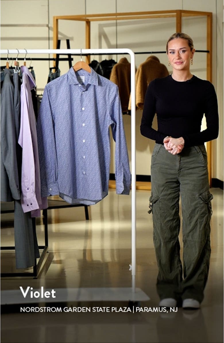 Tailored Fit Floral Cotton Dress Shirt, sales video thumbnail