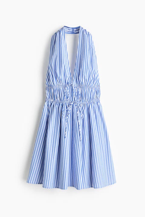 Drawstring-detail Halterneck Dress