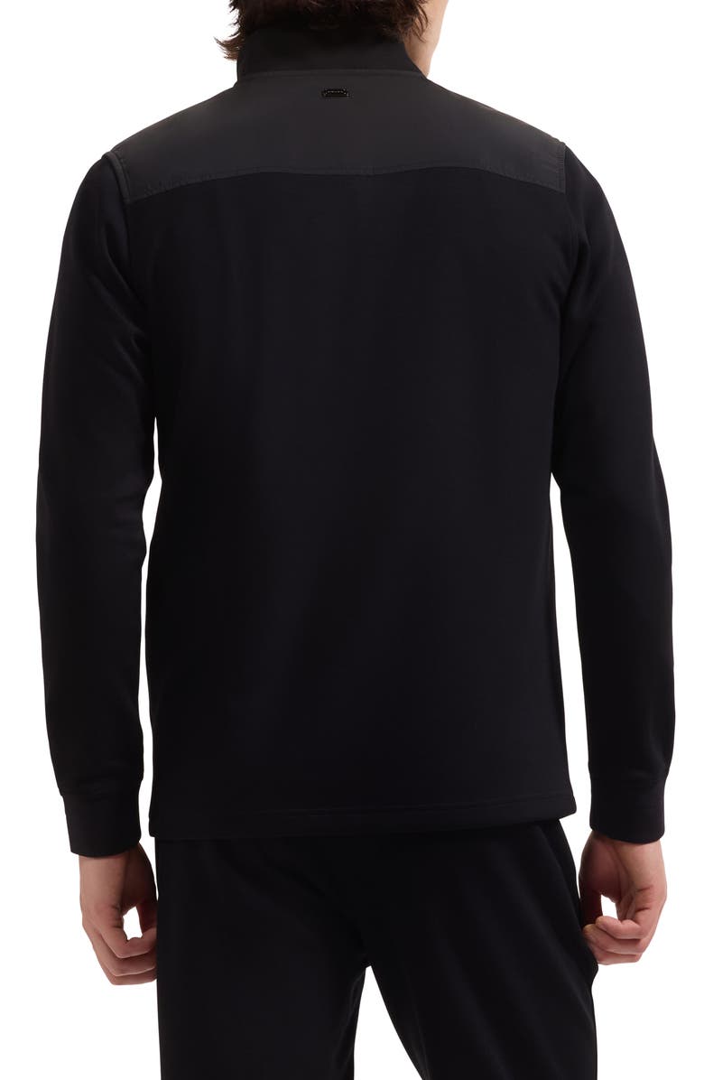 Bugatchi Soft Touch Quarter Zip Sweatshirt, Alternate, color, Black
