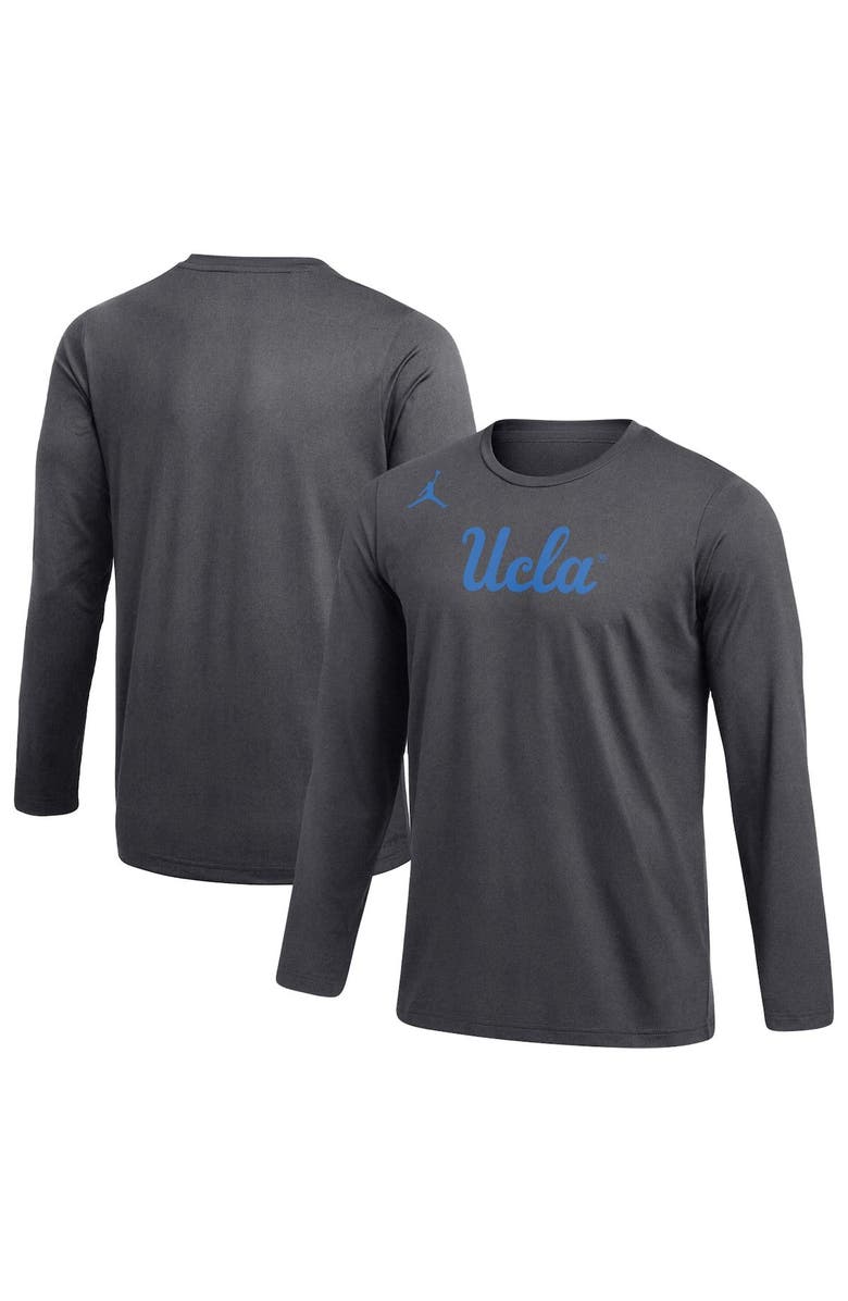 Jordan Brand Men's Jordan Brand Charcoal UCLA Bruins Practice Performance Long Sleeve T-Shirt, Alternate, color,
