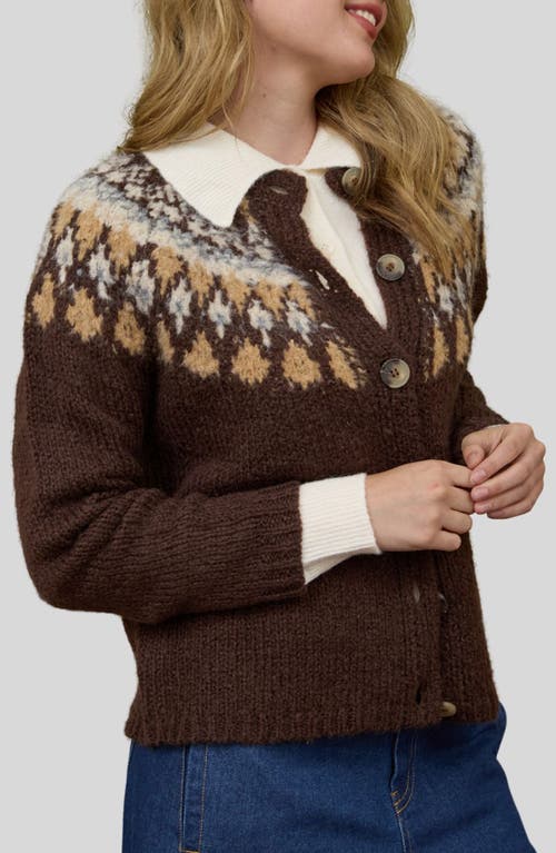 Blu Pepper Pattern Cardigan In Multi