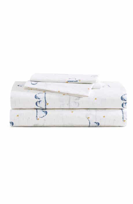 POPPY AND FRITZ Tweet Tweet Birds 200 Thread Count Cotton Percale Sheet Set