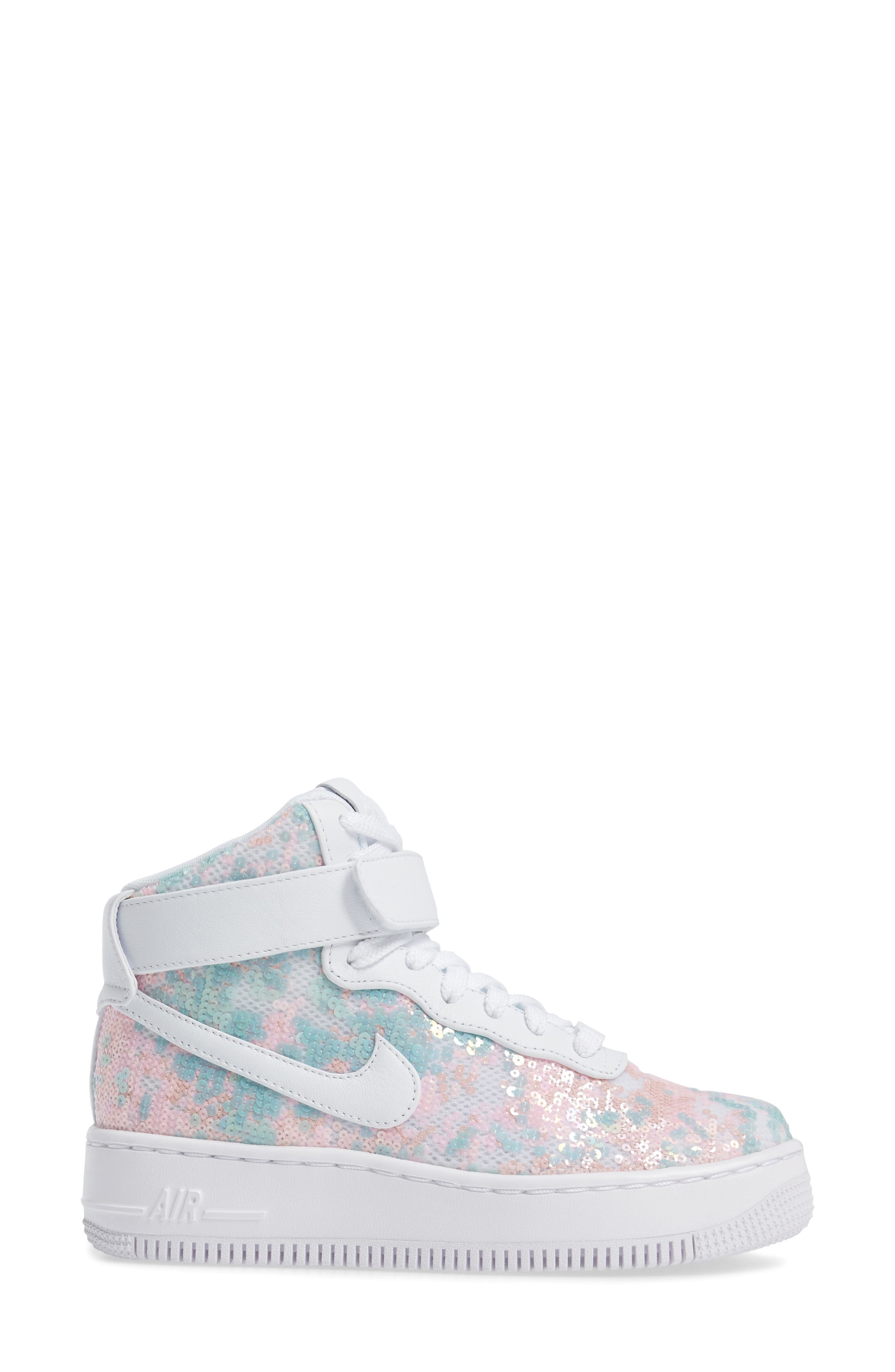 Nike Air Force 1 Upstep Hi LX Sequined High Top Sneaker, Alternate, color, 